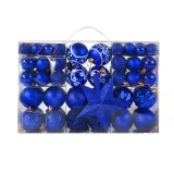 Merry Christmas 100 Pieces Painted Xmas Ball and Stars Christmas Party Home Decoration