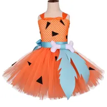 Cute Pumpkin Funny Bone Costume Halloween Carnival Party Toddler Girls Princess Ballet Dress Tutu Dress Sleeveless