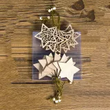 Christmas 12 Pieces Wood Hollow Out Heart and Snowflake Christmas Ornament Decoration