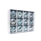 Merry Christmas 12 Pieces 6cm Painted and Matte Christmas Tree Ornaments Hanging Balls Decoration