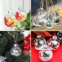 Merry Christmas 6 Pieces 8cmTransparent Christmas Hanging Ornaments Balls Decoration