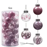 Merry Christmas 30 Pieces 6cm Transparent Sequins Christmas Tree Ornaments Hanging Balls Decoration