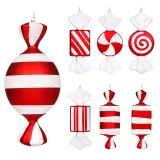 Merry Christmas 16CM PVC Painted Candy Christmas Tree Ornament Decoration