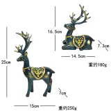 Home Ornament 2 Pieces Elk Desktop Craft Ornament Figure Statue