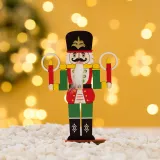 Christmas 3 Pieces Wooden Walnut Soldier Christmas Home Ornament Decoration