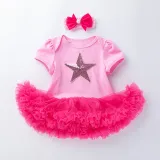 Superman Star Blue Red Pink Tutu Dress With Headdress Two Piece Set
