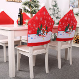 Christmas Snowflake Santa Claus Chair Cover Christmas Home Decor