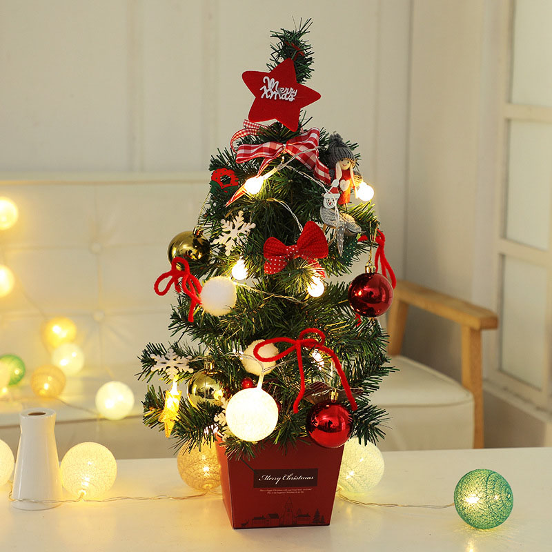 Christmas LED Light Up Xmas Tree with Stars and Snowflake Accessories Christmas Home Decoration