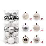Merry Christmas 24 Pieces 6cm Christmas Ornaments Hanging Balls
