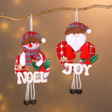 Christmas 4 Pieces Santa Claus and Deer Christmas Letter Ornament Decoration