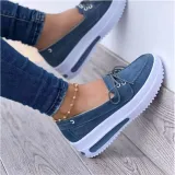 Flats Cut Out Low Top Boat Platform Sneaker Bowknot Flatform Sneaker
