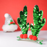Merry Christmas 2 Pieces Red and Green Hairpin Christmas Tree Headband Christmas Tree Gift Decoration