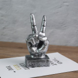Home OK and Thumbs Up Gesture Ornament Desktop Craft Ornament Figure Statue