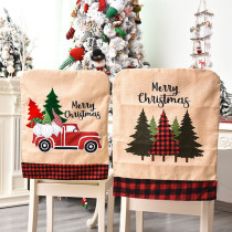 Christmas Plaid Cars and Christmas Tree Home Chair Covers Christmas Home Decor