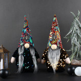 Halloween Christmas Handwork Black Sequins Gnome Dolls Christmas Ornament