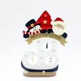 Christmas Big Santa Claus and Deer Wooden Socks Christmas Home Ornament Decoration