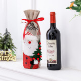 Christmas Santa Claus and Snowman Wine Bottle Bag Cover Christmas Home Decor