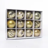 Merry Christmas 12 Pieces 6cm Painted and Matte Christmas Tree Ornaments Hanging Balls Decoration
