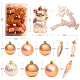 Merry Christmas 30 Pieces Deer and Matte Christmas Tree Ornaments Hanging Balls Decoration
