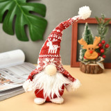 Christmas Handmade Knitted with Reindeer Hat Gnome Christmas Ornament