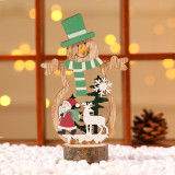 Christmas Wooden Plate Snowman and Xmas Tree Christmas Ornament Decoration
