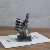 Home OK and Thumbs Up Gesture Ornament Desktop Craft Ornament Figure Statue