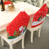 Christmas Snowflake Santa Claus Chair Cover Christmas Home Decor