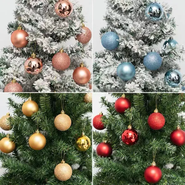 Merry Christmas 24 Pieces 8cm Frosted and Matte Christmas Tree Ornaments Hanging Balls Decoration