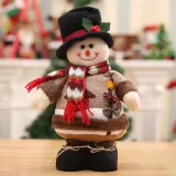 Christmas Handmade Cotton Linen Santa Claus and Deer Dolls Christmas Ornament