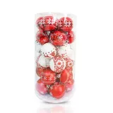 Merry Christmas 30 Pieces 6cm White and Gold Hollow Out Christmas Tree Ornaments Hanging Balls Decoration