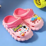 Toddler Kids Flat Beach Cartoon Spacex Rockets and Astronauts Summer Slipper Sandals