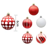 Merry Christmas 30 Pieces 6cm Red Painted Christmas Hanging Ornaments Balls Decoration