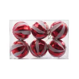 Merry Christmas 6 Pieces 6cm Matte and Frosted Christmas Balls Home Party Decoration