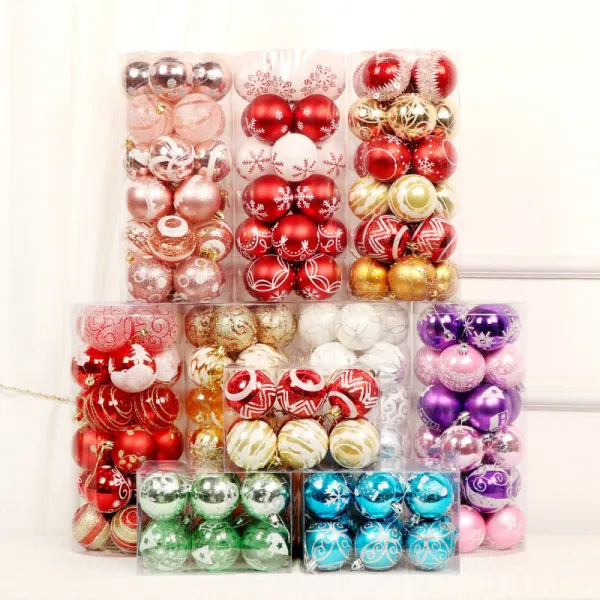 Merry Christmas 24 Pieces 6cm Christmas Ornaments Hanging Balls
