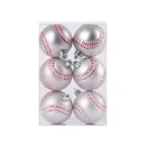 Merry Christmas 6 Pieces 6cm Football Christmas Tree Ornaments Hanging Balls Decoration