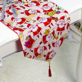 Christmas Colorful Flower and Santa Truck Dining Table Runner Christmas Home Decor