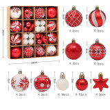 Merry Christmas 42 Pieces Christmas Tree Ornaments Hanging Painted Balls Decoration