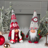 Christmas Gnome Dolls Handmade Kintted Snowflake Hat Christmas Ornament