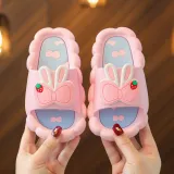 Toddler Kids Flat Beach Cartoon Bow-tie Duck Non-slip Summer Slipper