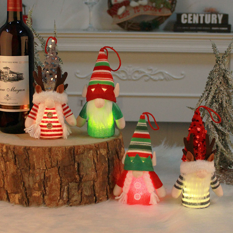 Christmas LED Light Up Elf Gnome Dolls Christmas Decoration Ornament