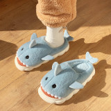 Kids Adult Cute Shark Cotton Couple Family Matching Winter Slipper Thick Sole Warm Home Shoes