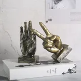 Home OK and Thumbs Up Gesture Ornament Desktop Craft Ornament Figure Statue