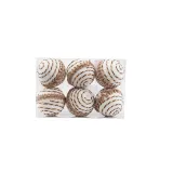 Merry Christmas 6 Pieces 6cm Plaid Christmas Tree Ornaments Hanging Balls Decoration