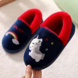 Toddler Kids Cartoon Animals Pony Cotton Plush Winter Shoes Home Slipper