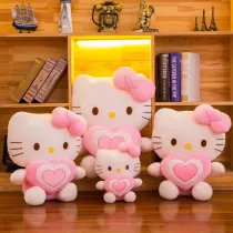 Soft Stuffed Cartoon Cute Kittens Cat with Heart Toys Plush Doll Gifts