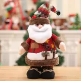 Christmas Handmade Cotton Linen Santa Claus and Deer Dolls Christmas Ornament