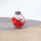 Merry Christmas 3 Pieces 6cm Christmas Tree Ornaments Transparent Balls Decoration