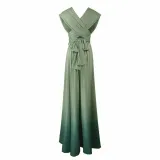Women Sling Sleeveless V-Neck Gradient Swing Dress Backless Maxi Dress