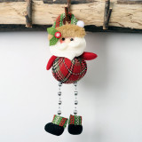 Christmas 3 Pieces Plaid Santa Claus and Elk Doll Christmas Decoration Ornament