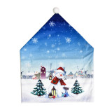 Christmas Santa and Snowman Woven Chair Covers Christmas Decor